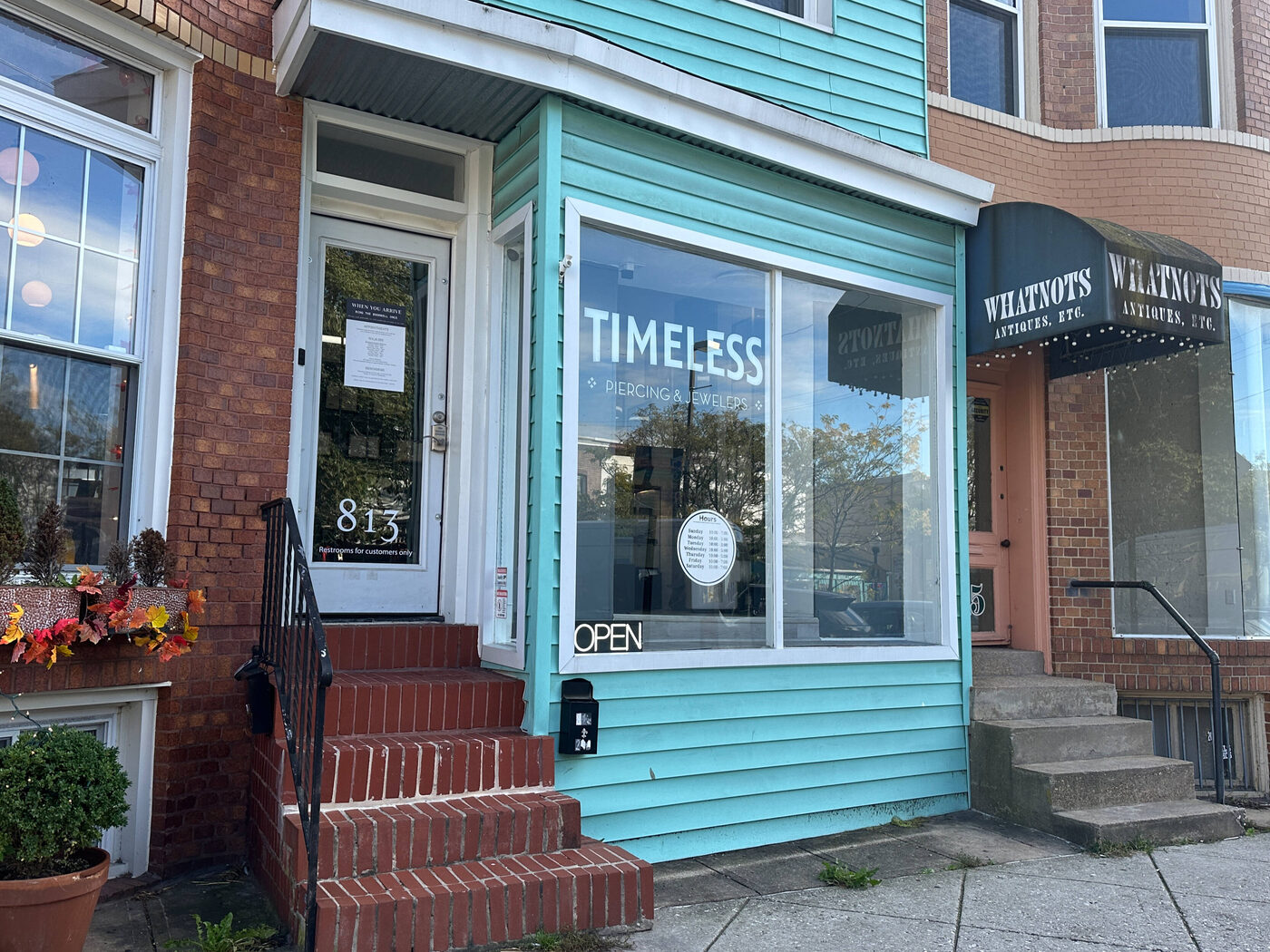 The Timeless Piercing & Jewelers studio on W 36th Street in Baltimore